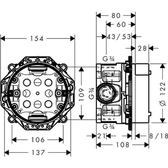Basic set iBox universal with shut-off unit