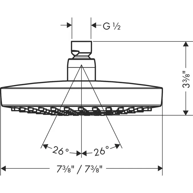 Croma Select E Overhead shower 180 2jet 2.5 GPM