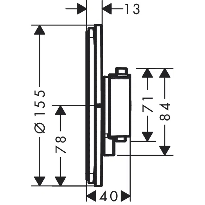 ShowerSelect Comfort S Thermostat for concealed installation