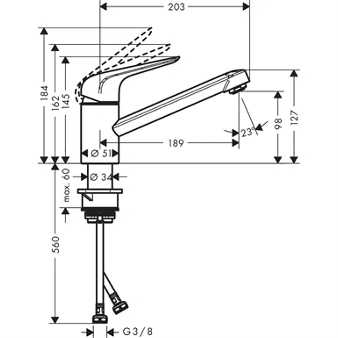 Single lever kitchen mixer CoolStart