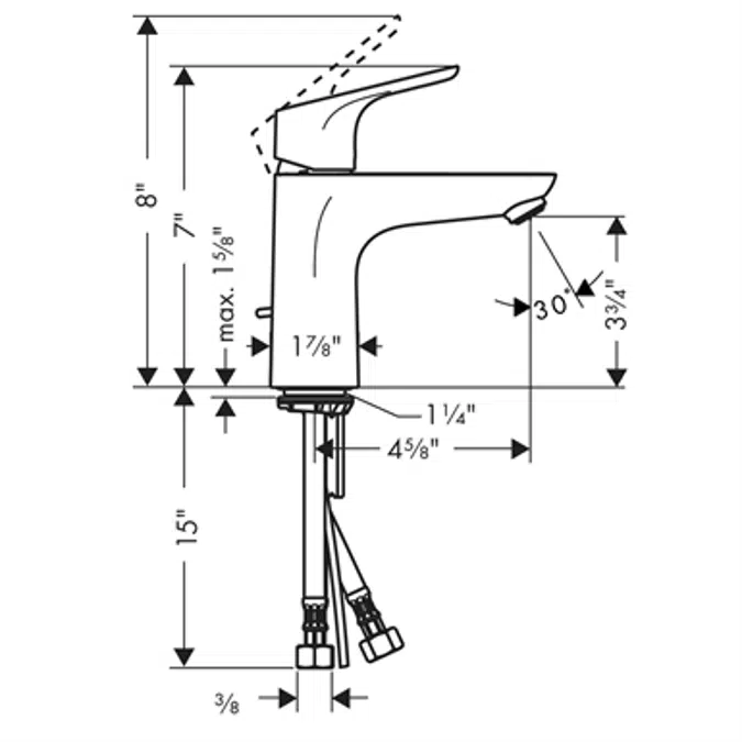 Focus Single lever basin mixer 100 with pop-up waste set