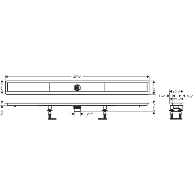 RainDrain Installation set 1200 for shower drains finish sets