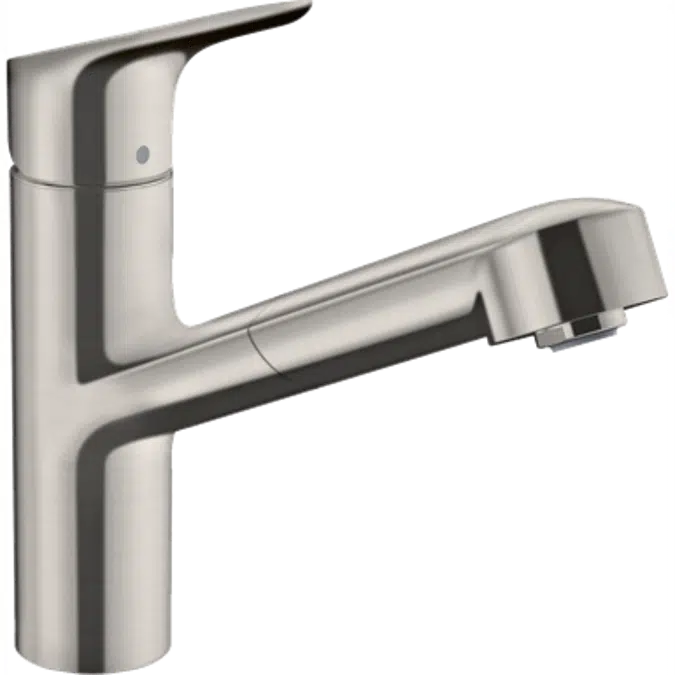 Single lever kitchen mixer with pull-out spout