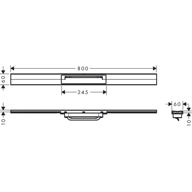 RainDrain Flex Linear shower drain 80 cm cuttable for free mounting