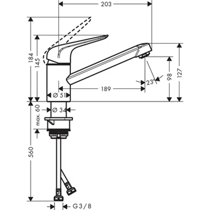 Single lever kitchen mixer