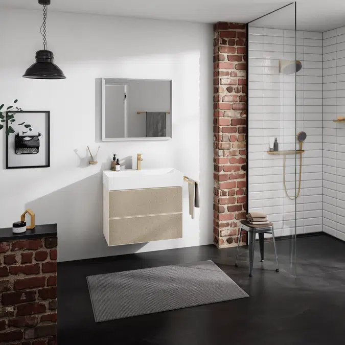 54179XXX Xevolos E Vanity unit Sand Matt Beige 780/475 with 2 drawers for washbasin