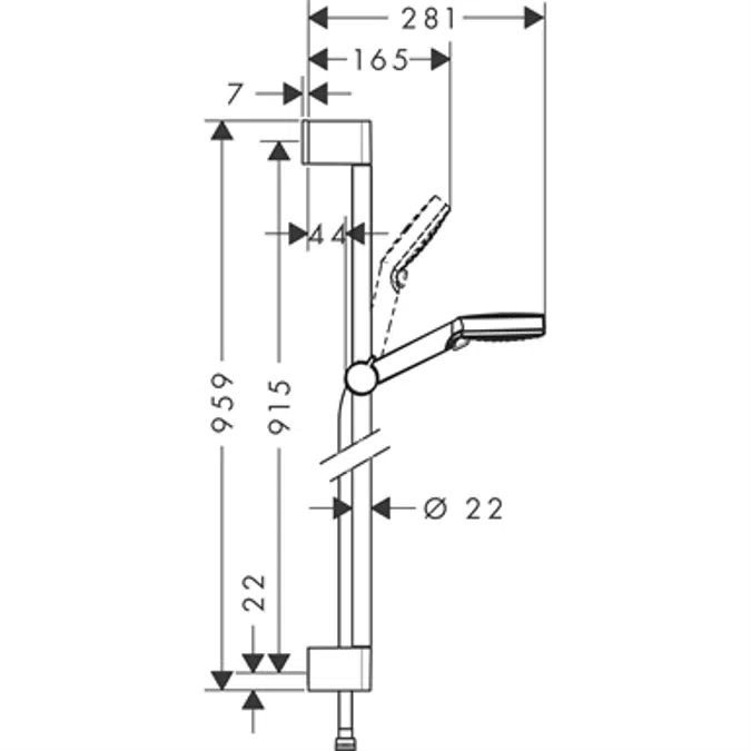 Crometta Shower set Vario with shower bar 90 cm