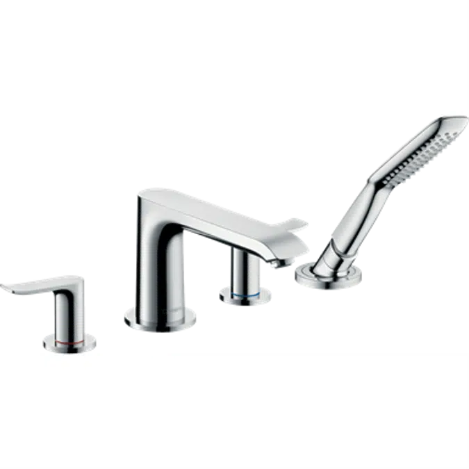 Metris 4-hole rim mounted bath mixer