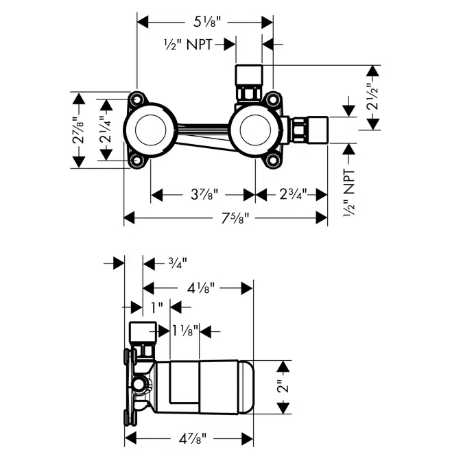 hansgrohe Basic set 2-hole basin mixer wall-mounted