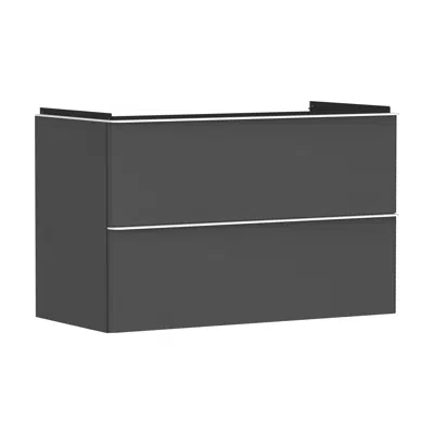 Image for Xelu Q Vanity unit Diamond Matt Grey 980/475 with 2 drawers for washbasin
