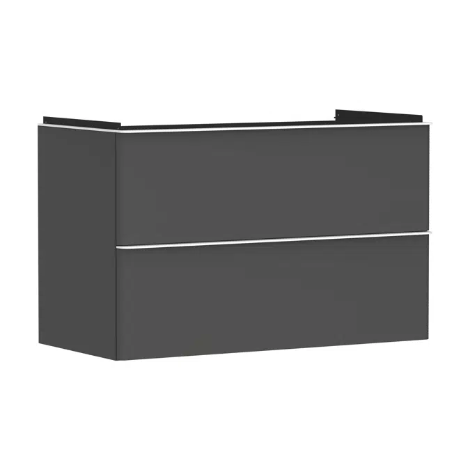 Xelu Q Vanity unit Diamond Matt Grey 980/475 with 2 drawers for washbasin