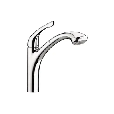 Image for Allegro E Single lever kitchen mixer 220 with pull-out spray 04076000