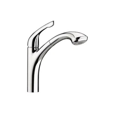 изображение для Allegro E Single lever kitchen mixer 220 with pull-out spray 04076000