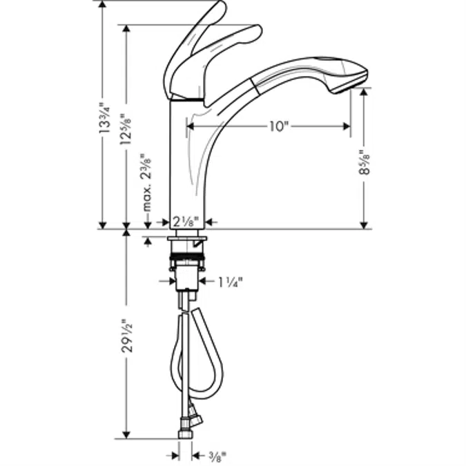 Allegro E Single lever kitchen mixer 220 with pull-out spray 04076000