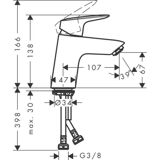 Logis Single lever basin mixer 70 without waste set Finland