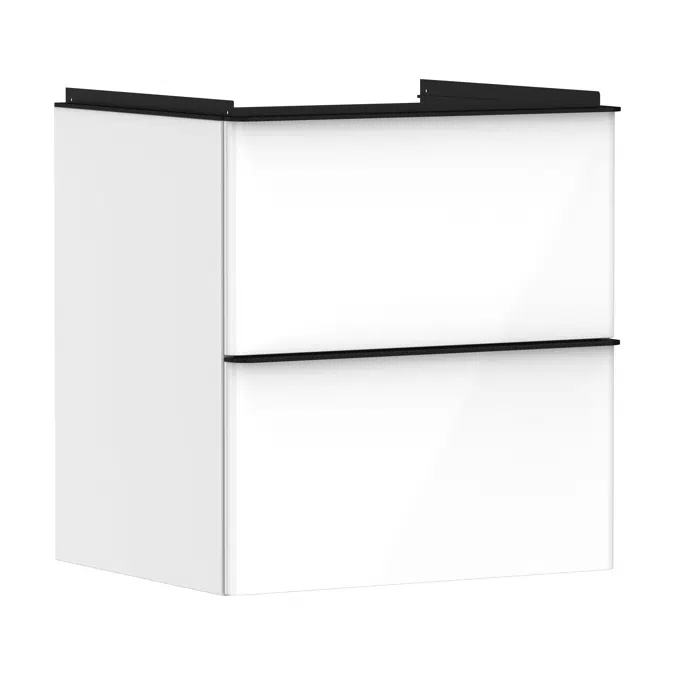 Xelu Q Vanity unit High Gloss White 580/475 with 2 drawers for washbasin