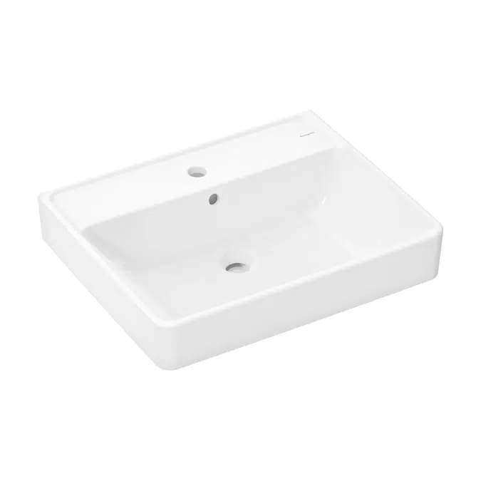 Xanuia Q Wash basin 600/480 with tap hole and overflow, SmartClean