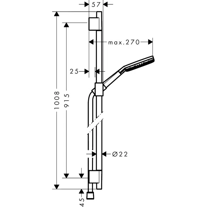 24603XXX Raindance Alive Select S Shower set 125 3jet EcoSmart with shower bar Unica S Puro