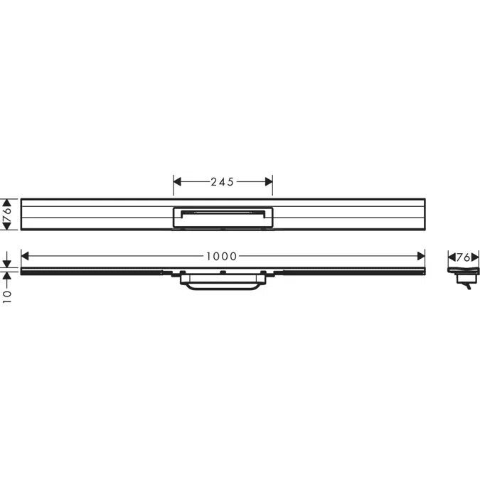 RainDrain Flex Linear shower drain 100 cm cuttable for wall mounting