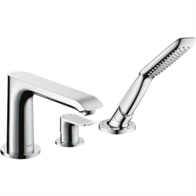 Metris 3-hole rim mounted single lever bath mixer