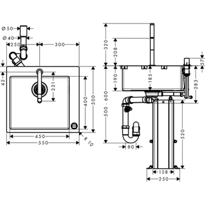 Sink combi 450