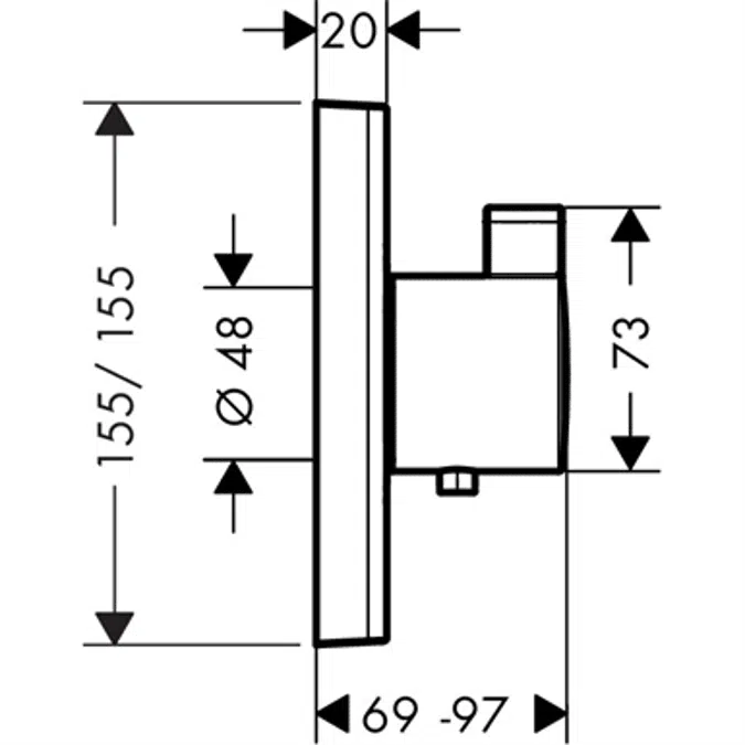 ShowerSelect Thermostat HighFlow for concealed installation