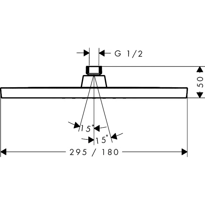 28737XXX Activera Q Overhead shower 290/180 1jet