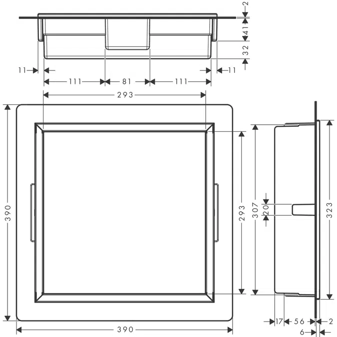 XtraStoris Original Wall niche with frame 300/300/70