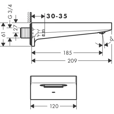 bild för EluPura Q Wall hung Bidet  540 with tap hole and overflow