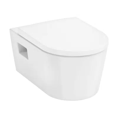 imazhi i 60207XXX EluPura Original S Wall hung WC Set 540 rimless AquaChannel Flush with WC seat and cover