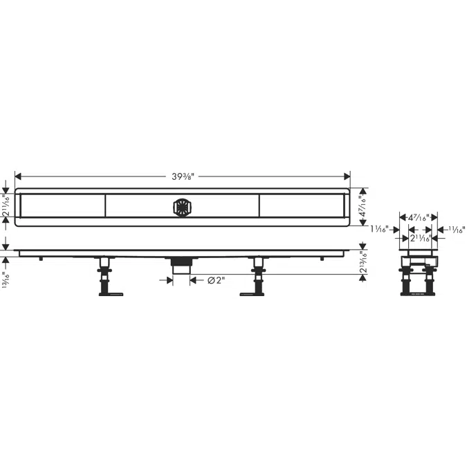 RainDrain Installation set 1000 for shower drains finish sets