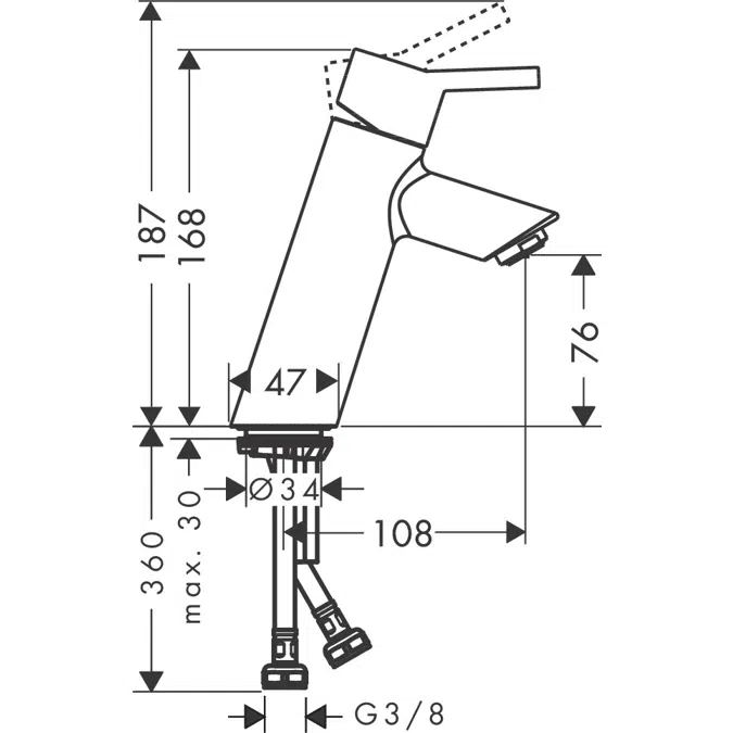 Talis Single lever basin mixer 80 without waste set Finland