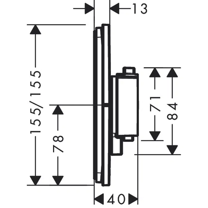 ShowerSelect Comfort Q Thermostat for concealed installation