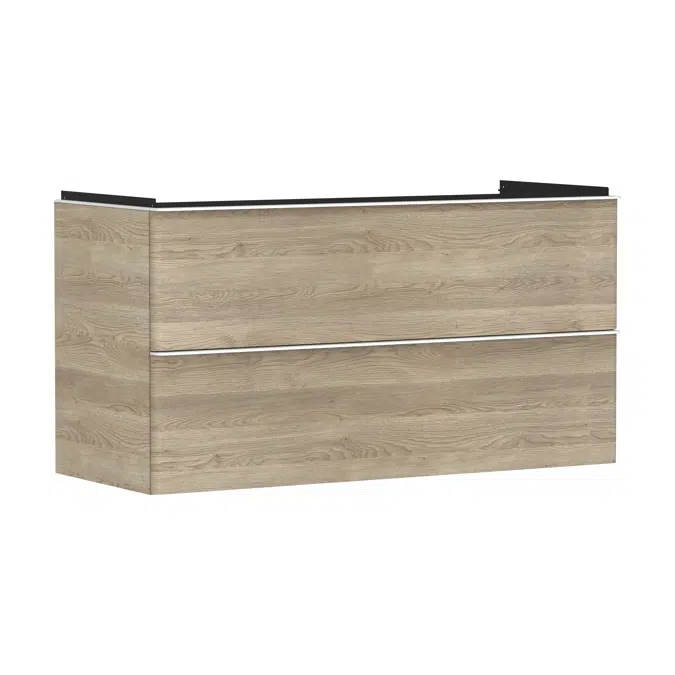 Xelu Q Vanity unit Natural Oak 1180/475 with 2 drawers for washbasin