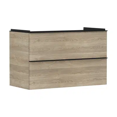 afbeelding voor Xelu Q Vanity unit Natural Oak 980/475 with 2 drawers for washbasin