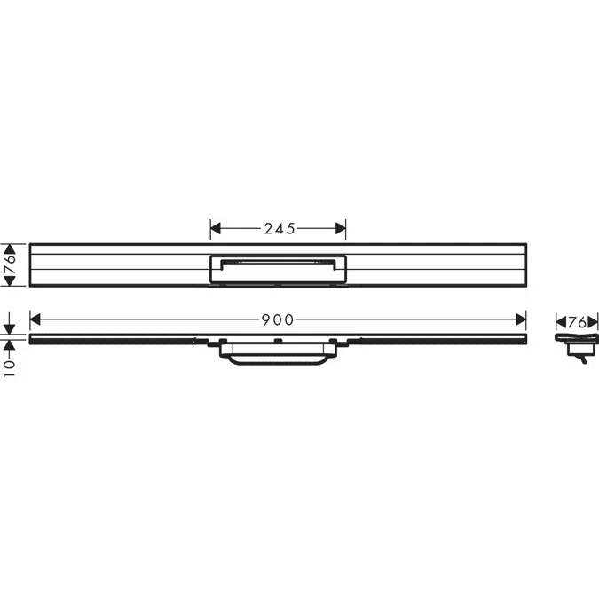 RainDrain Flex Linear shower drain 90 cm cuttable for wall mounting