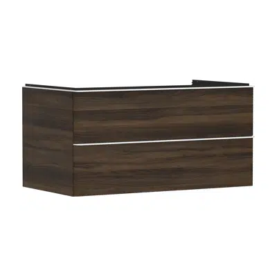 รูปภาพสำหรับ Xelu Q Vanity unit Dark Walnut 980/550 with 2 drawers for consoles with bowl