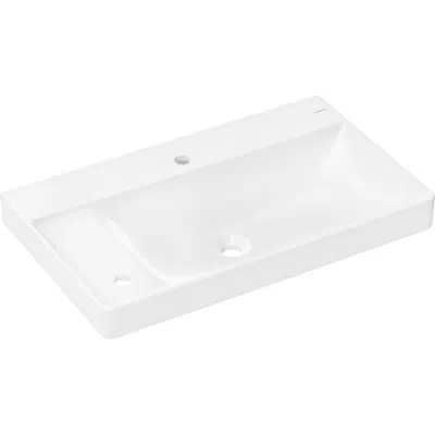 Image for 60320XXX Xelu Q Wash basin with shelf left 800/480 with 2 tap holes without overflow
