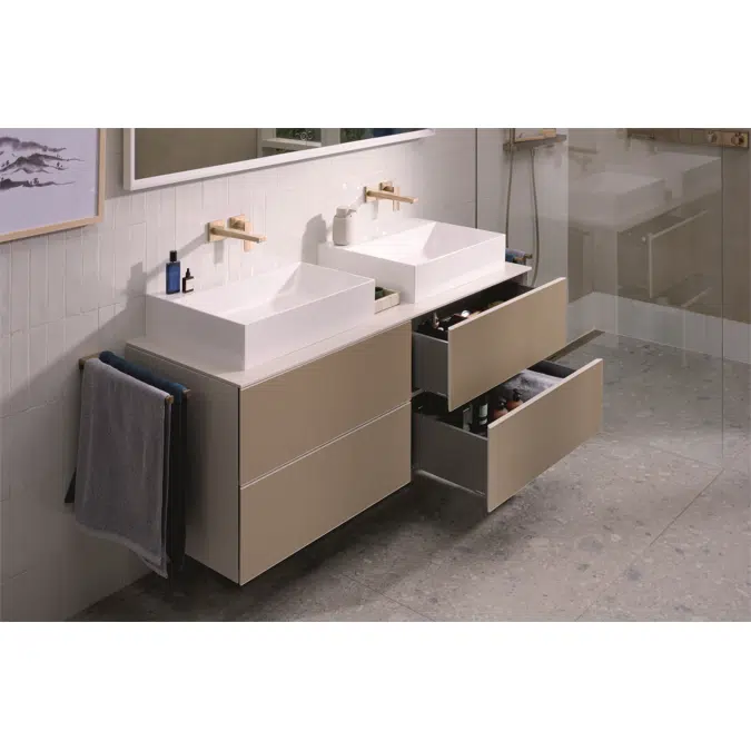 54200XXX Xevolos E Vanity unit Sand Matt Beige 1570/550 with 4 drawers for console with 2 cutouts