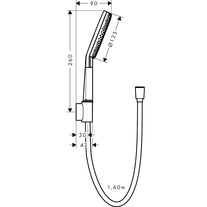 24611XXX Raindance Alive Select S Shower holder set 125 3jet EcoSmart with Designflex textil shower hose