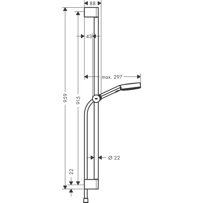 BIM objects - Free download! Pulsify Select Shower set 105 3jet ...
