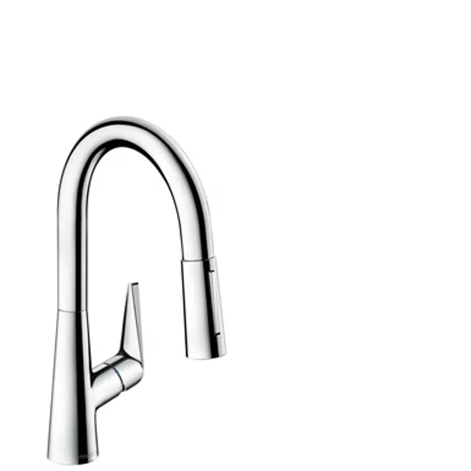 Single lever kitchen mixer with pull-out spray