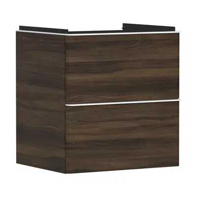 Image for Xelu Q Vanity unit Dark Walnut 580/475 with 2 drawers for washbasin