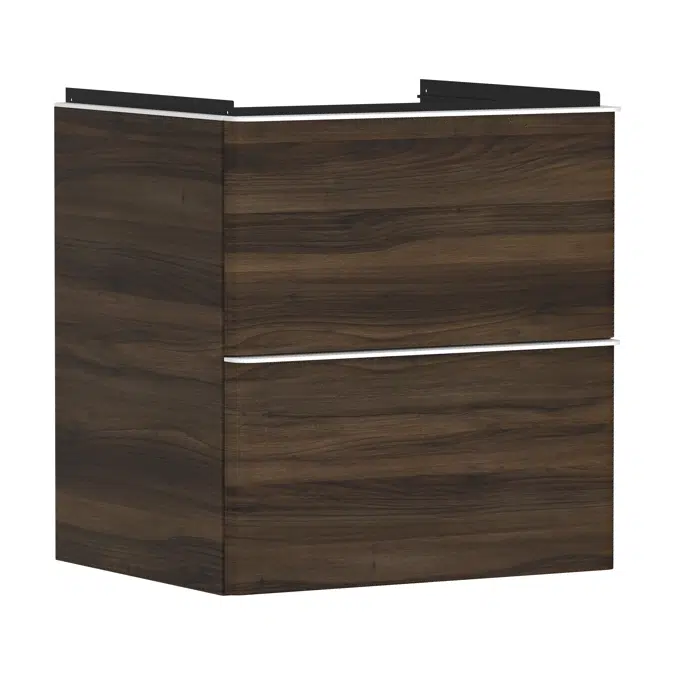 Xelu Q Vanity unit Dark Walnut 580/475 with 2 drawers for washbasin