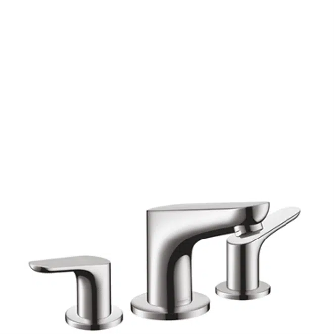 Focus 3-hole basin mixer 100 with pop-up waste set