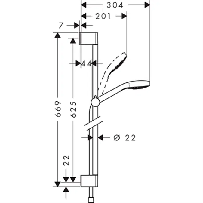 Croma Select S Shower set Vario with shower bar 65 cm