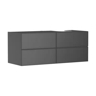 afbeelding voor Xevolos E Vanity unit Slate Matt Grey 1370/550 with 4 drawers for consoles with countertop basin ground right