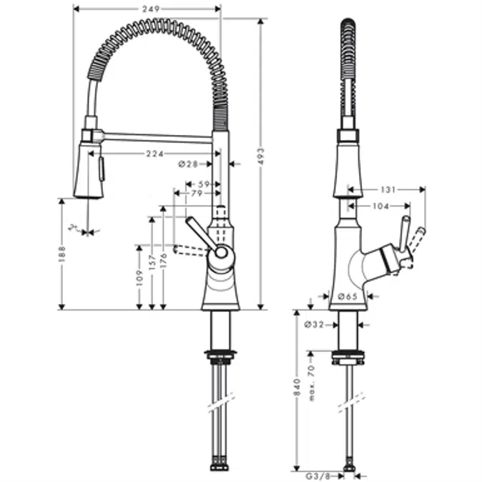 04792800 Joleena Semi-Pro Kitchen Faucet, 2-Spray, 1.75 GPM