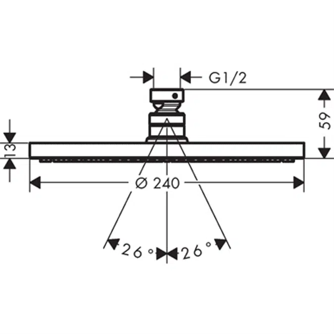 Raindance S Overhead shower 240 1jet PowderRain