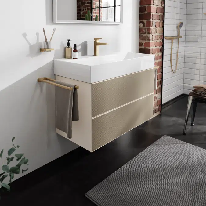 54182XXX Xevolos E Vanity unit Sand Matt Beige 980/475 with 2 drawers for wash basin